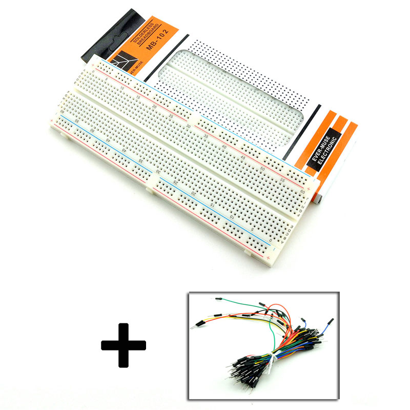 MB102 Micro USB Power Supply 830 Solderless PCB Breadboard+65PCS Jump Cable Wire