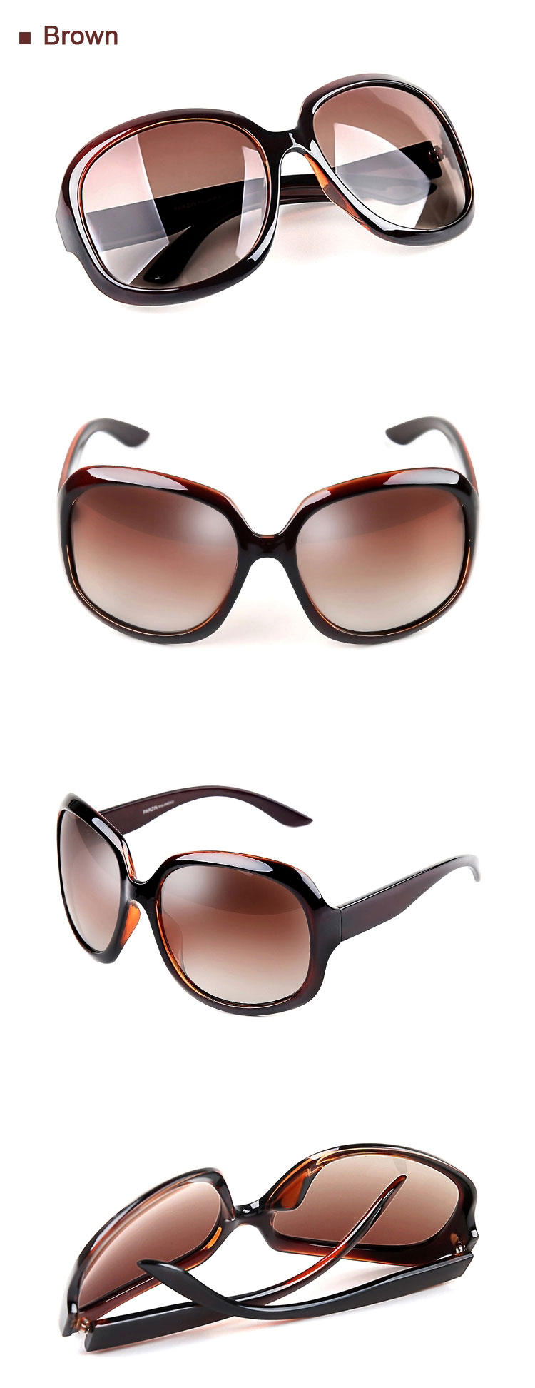 Brown Retro Oversized Sunglasses