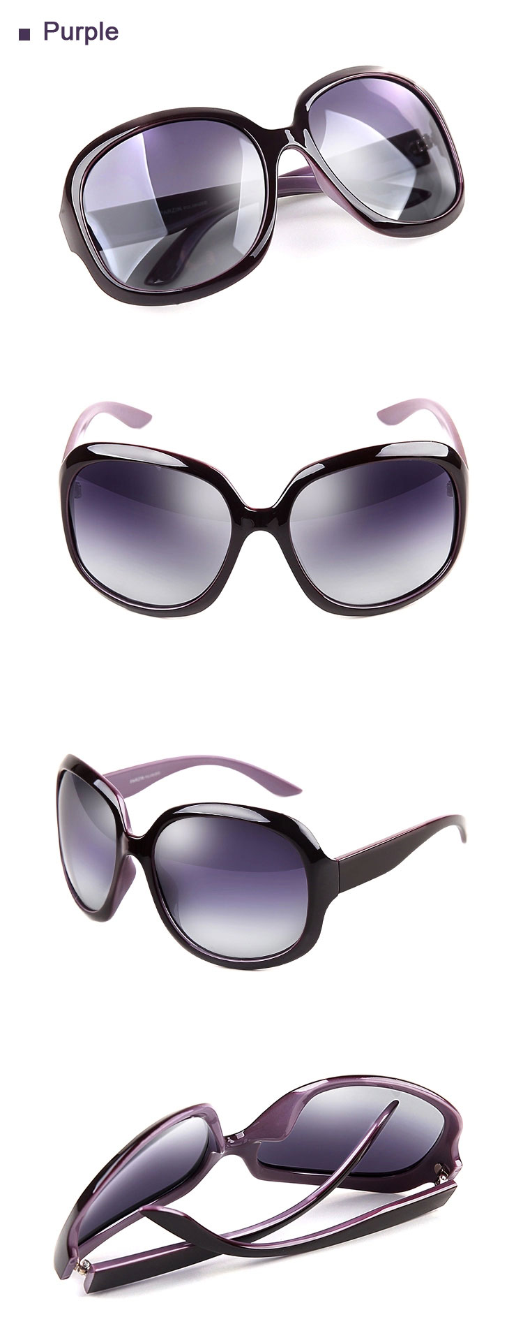 Purple Retro Oversized Sunglasses