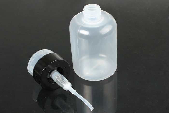 210ml Portable nail art pump dispenser polish remover plastic empty bottle