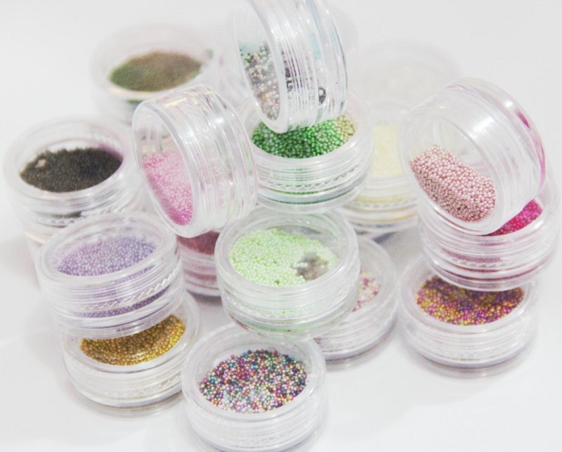 24 Color Acrylic UV Gel Glitter Beads Nail Art Decoration Set