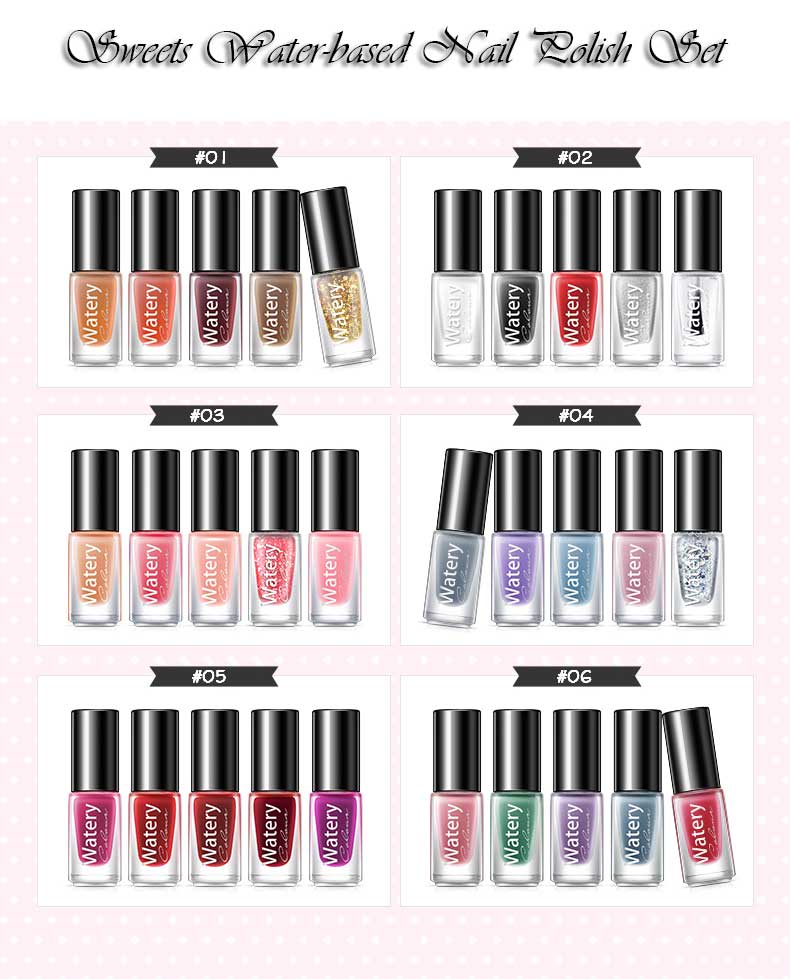 Sweets Water-based Nail Polish Set Easy To Remove