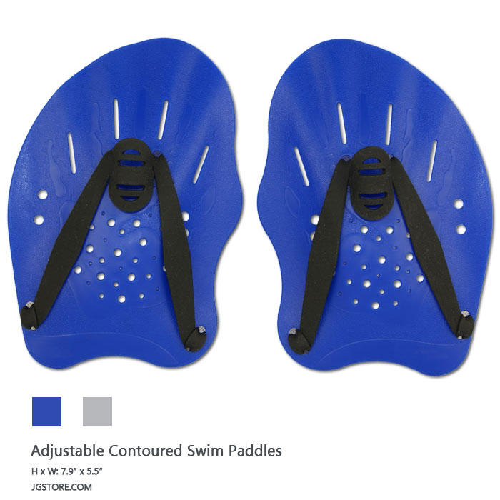 Adjustable Contoured Swim Paddles Blue