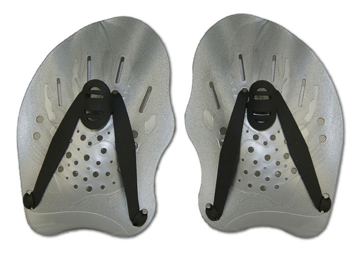 Adjustable Contoured Swim Paddles Gray