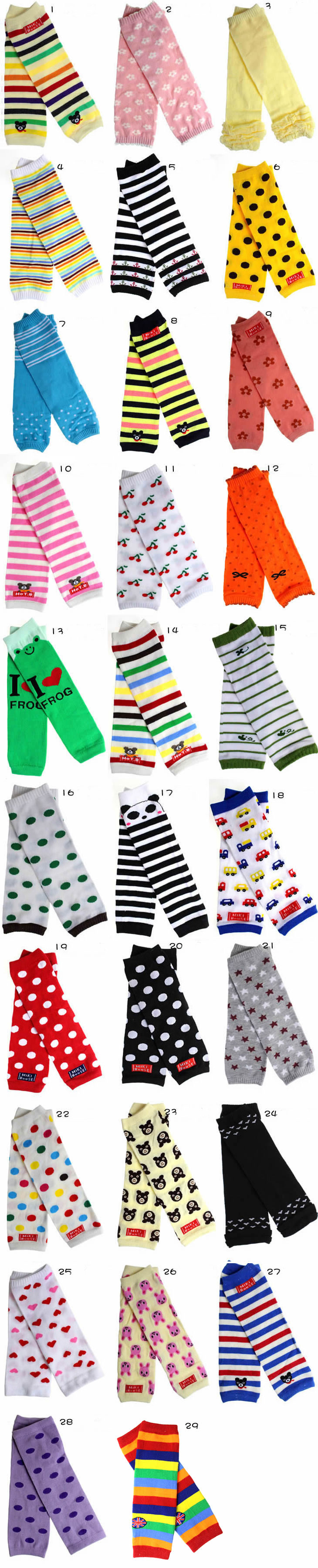 6 pairs Baby Toddler Socks Warmer Knee Pad Kids Tight Legging Sock