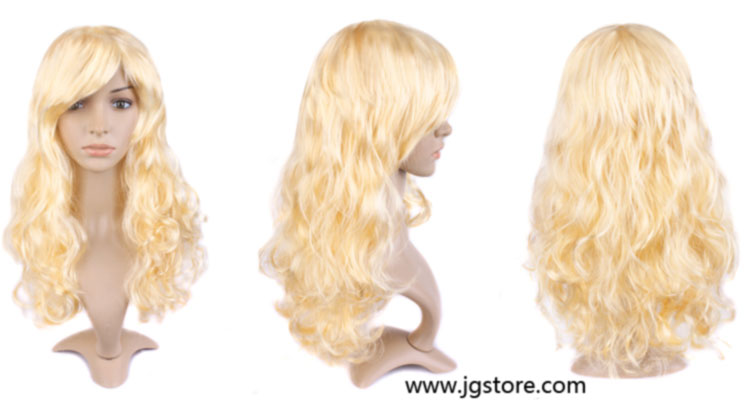 Golden Sexy Women Long Curly Hair Wig + Gift