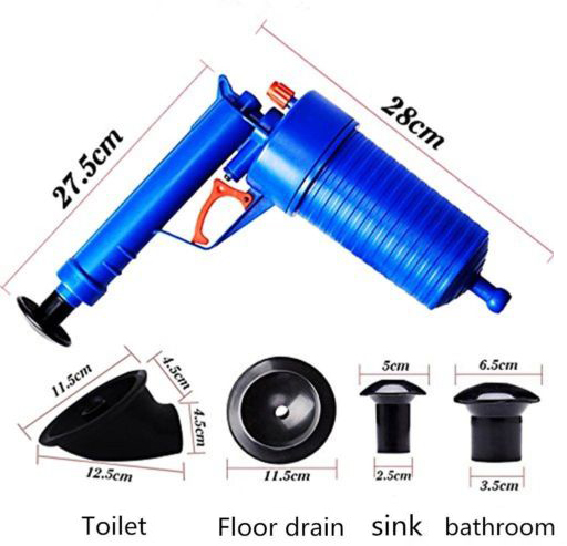 High pressure air gun plunger dredge for kitchen toilet sewer drain cleaning tool