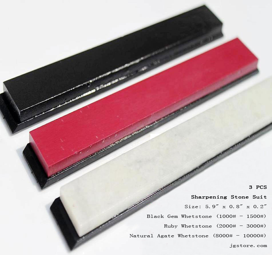 High Quality Sharpening Stone Suit Black Gem + Ruby + Natural Agate Whetstone