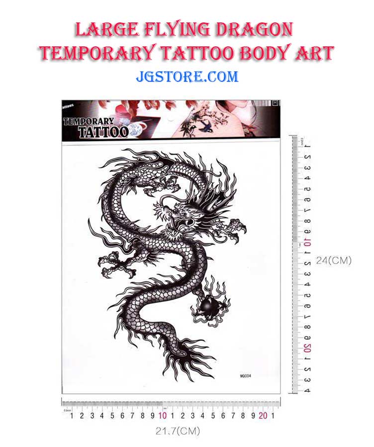 Large Flying Dragon Temporary Tattoo Removable Body Art Waterproof Stickers