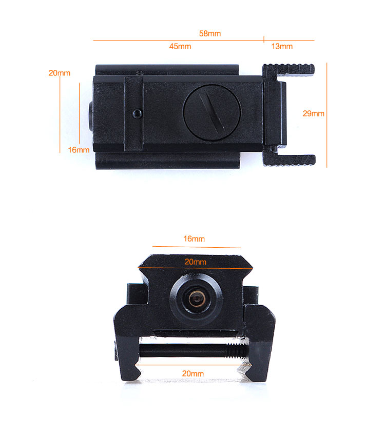 Low Profile Pistol Mini Picatinny / Weaver Rail Red Dot Laser Sight for S&W, XD, GLK, SIG