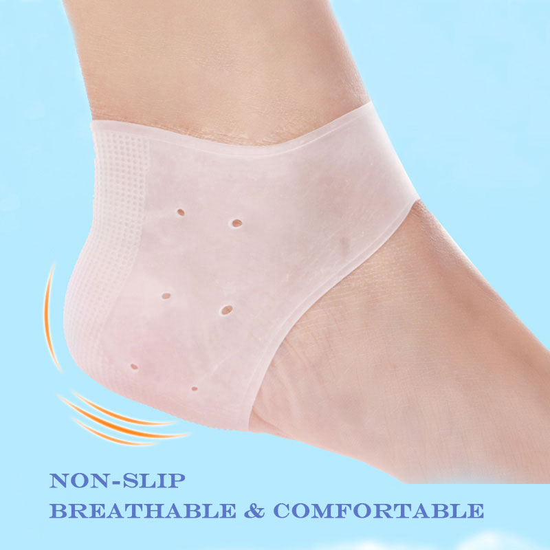 Non-slip breathable Gel Silicon Heel Socks Pain Relief Calluses Dry Cracked and Moisturizing