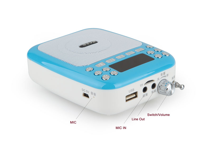 Portable Waist-Band Digital Display Audio Speaker FM Receiver Radio MP3 Sound Box - Function