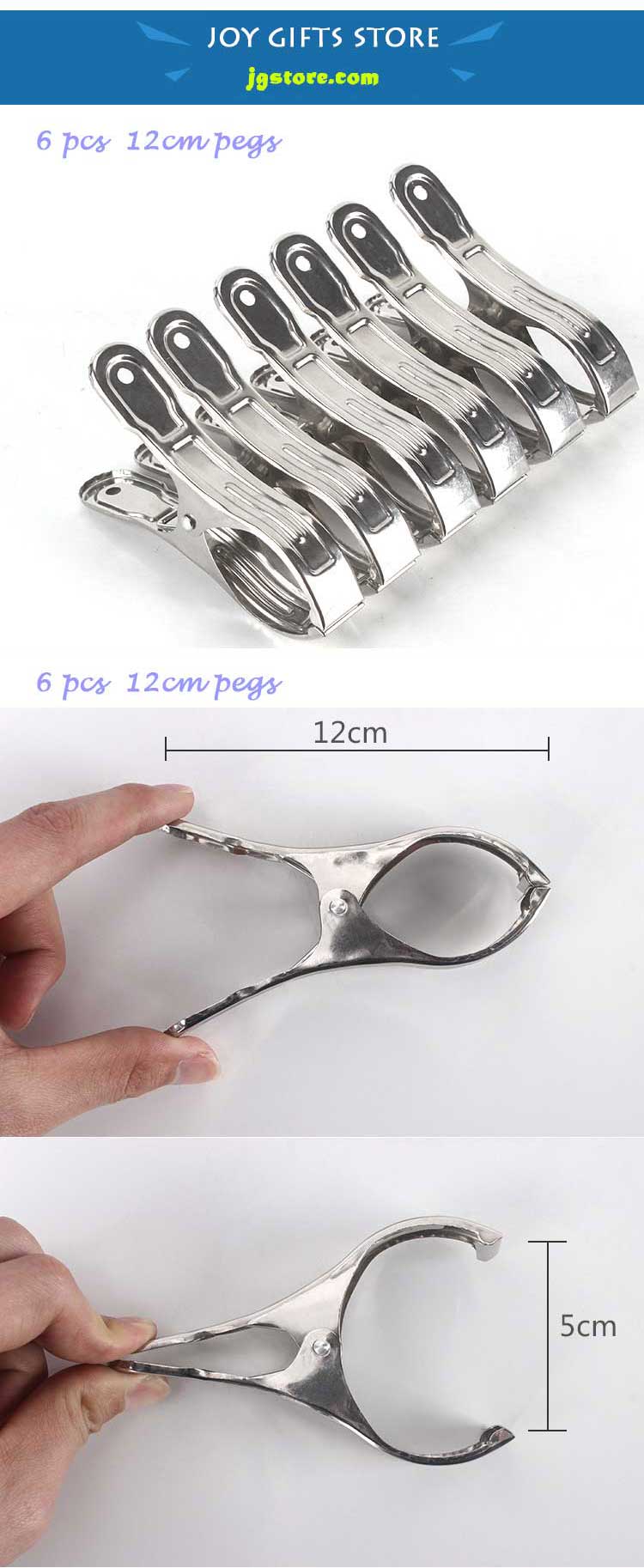 Stainless Steel Large Clothespin Pegs