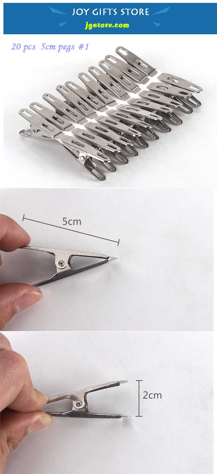 Stainless Steel Large Clothespin Pegs