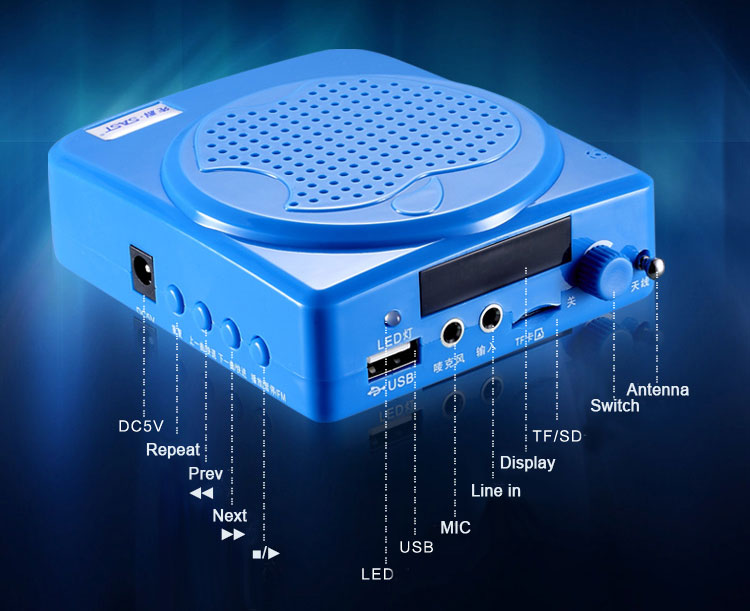 Super Loud Speaker Portable PA System MP3 Player USB / TF CARD / FM Scan Radio