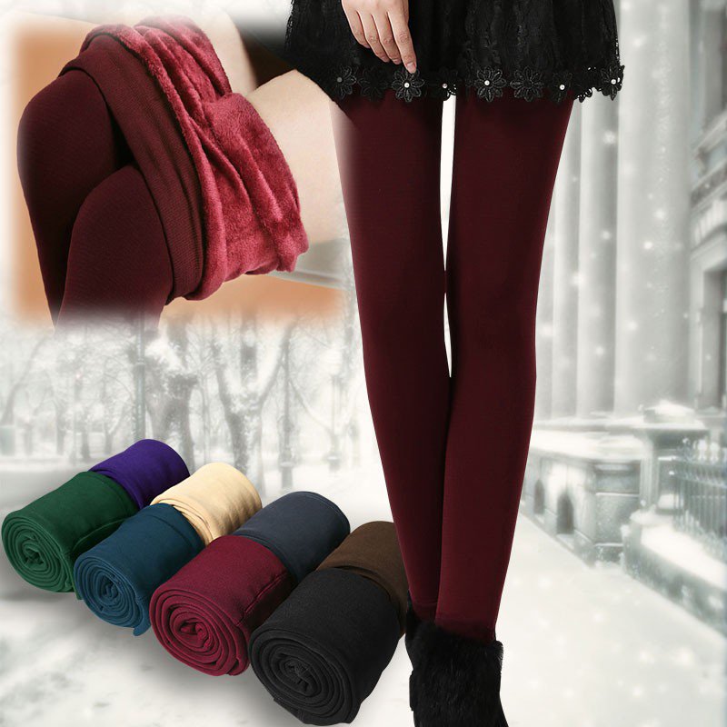 Womens Winter Comfortable Thick Fleece Lined Thick Tights Warm Pants Leggings